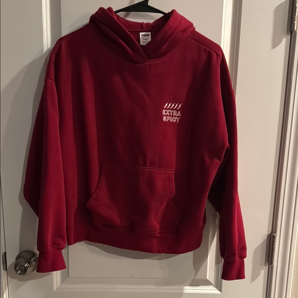 Victoria Secret PINK Red 'Extra Spicy' Graphic Hoodie